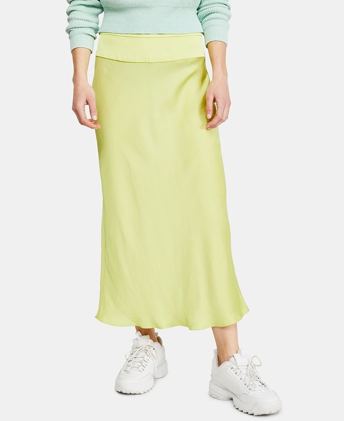 Normani bias sales cut satin skirt