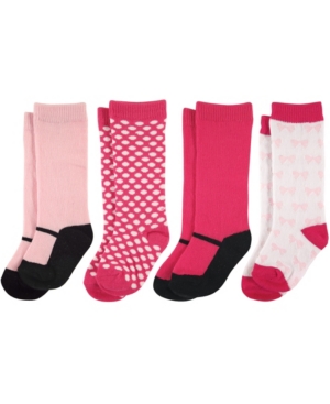 Luvable Friends Knee High Socks 4-Pack Mary Jane 0-24 Months