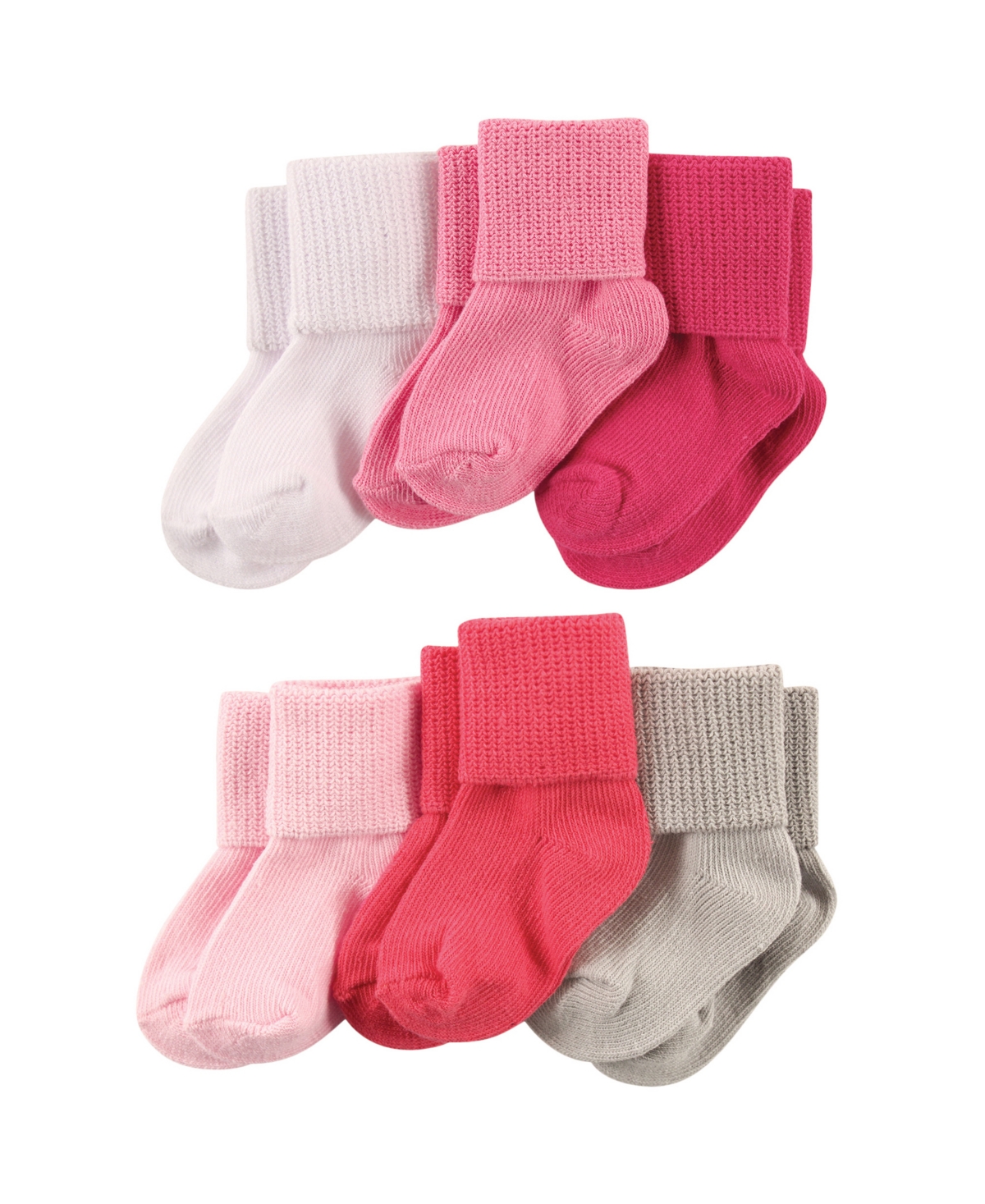 Luvable Friends Baby Girls 6Pk