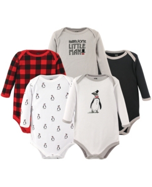 Hudson Baby Long-Sleeve Bodysuits 5-Pack Penguin 0-24 Months