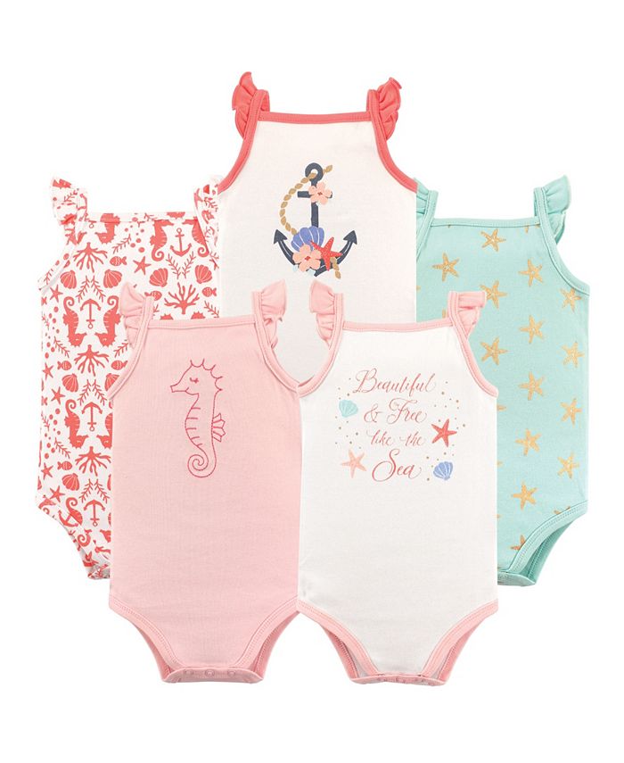 Hudson Baby Infant Girl Cotton Sleeveless Bodysuits, Whaley Cute Girl -  Hudson Childrenswear