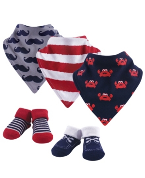Hudson Baby Bandana Bibs and Socks 5-Piece Set 0-9 Months