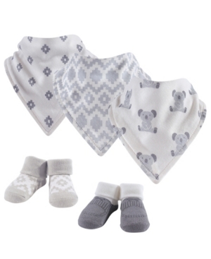 Hudson Baby Bandana Bibs and Socks 5-Piece Set 0-9 Months