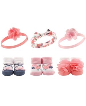Hudson Baby Headbands and Socks Giftset 6-Piece Set 0-9 Months