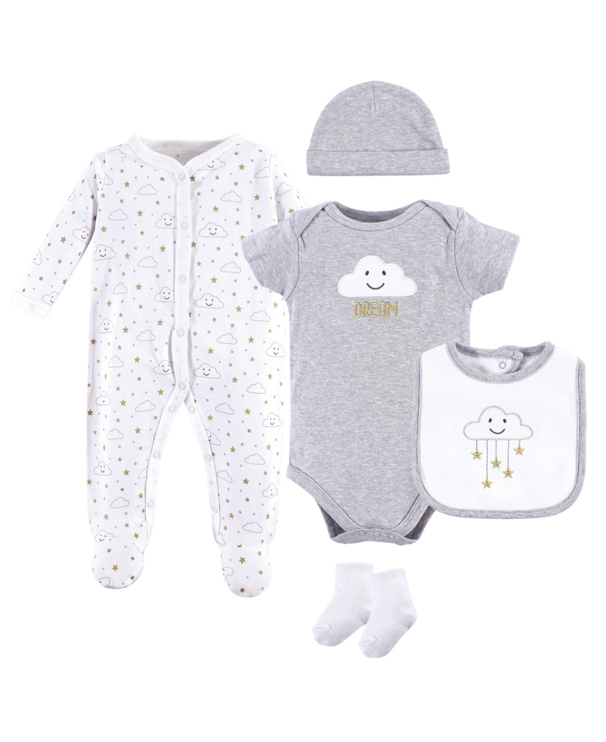 Hudson Baby Baby Girls Cotton Layette Set, Love