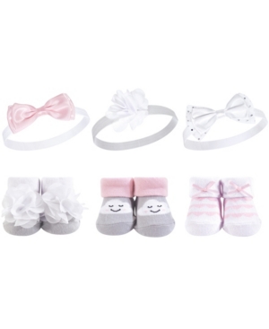 Hudson Baby Headbands and Socks Giftset 6-Piece Set 0-9 Months
