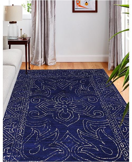 Bb Rugs Nico Nic 130 Navy 2 6 X 8 Runner Area Rug Reviews