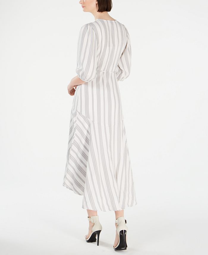 Calvin Klein Striped Wrap Maxi Dress - Macy's