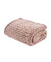 Pink cable sales knit throw
