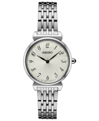 Seiko Women's Essential Stainless Steel Bracelet Watch 29.6mm - Macy's