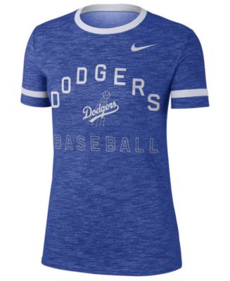 Nike Women's Los Angeles Dodgers Slub Crew Ringer T-Shirt - Macy's