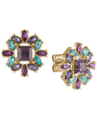 RACHEL Rachel Roy - Gold-Tone Multicolor Flower Stud Earrings