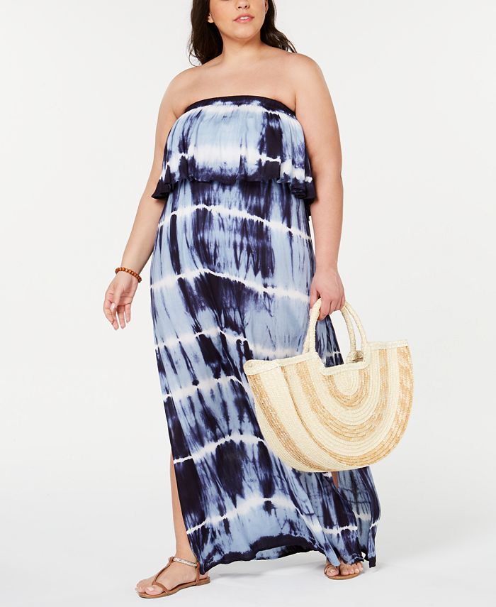 Raviya Plus Size TieDyed Strapless CoverUp Dress Macy's