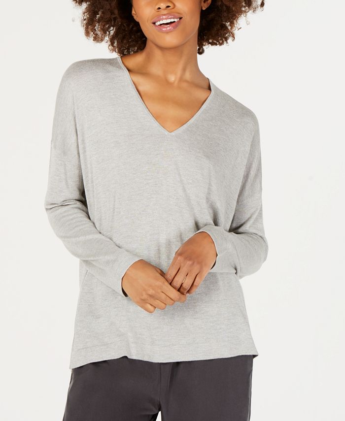 Eileen Fisher Silk & Cashmere-Blend V-Neck Sweater - Macy's
