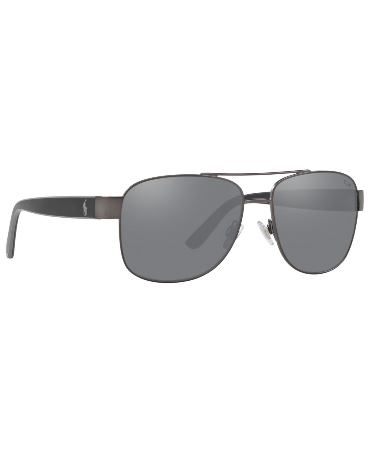 Shop Polo Ralph Lauren Sunglasses, Ph3122 59 In Matte Dark Gunmetal,light Grey Mirror Bl