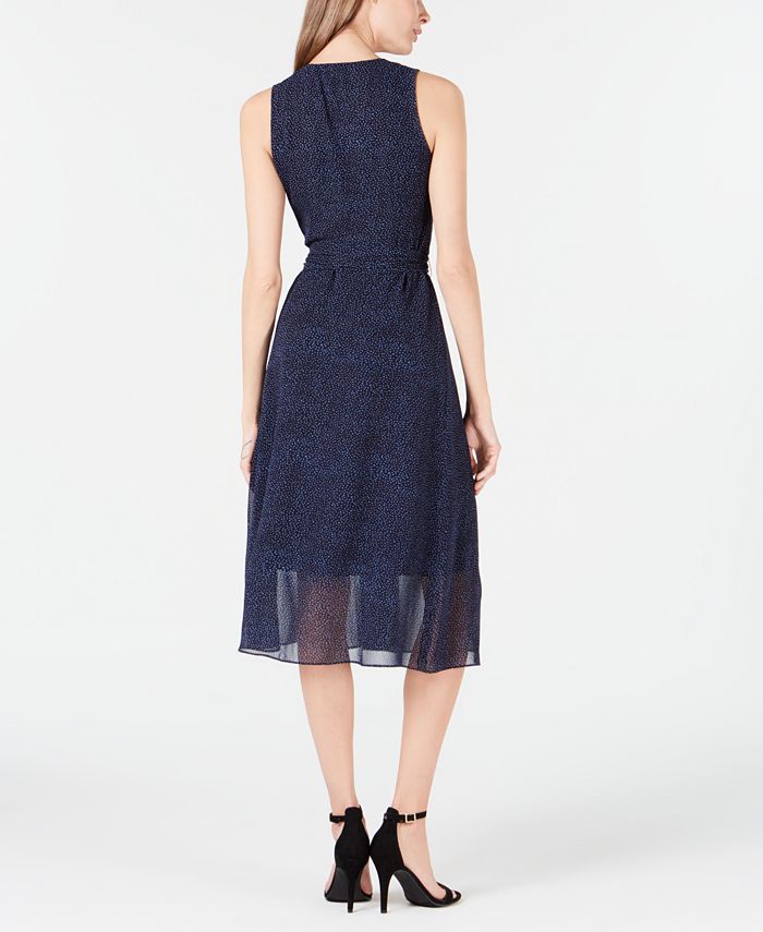 anne klein dot print midi dress