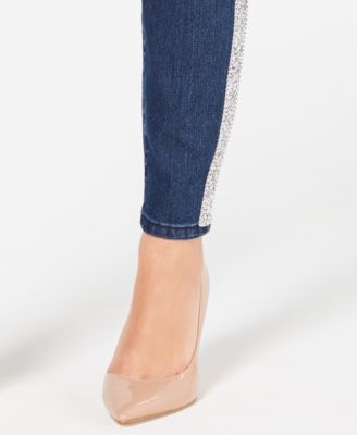 INC International Concepts INC Embellished-Stripe Skinny Jeans, Created for Macy's 