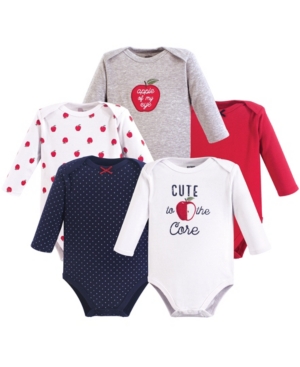 Hudson Baby Baby Girls and Baby Boys Long Sleeve Bodysuits 5-Pack