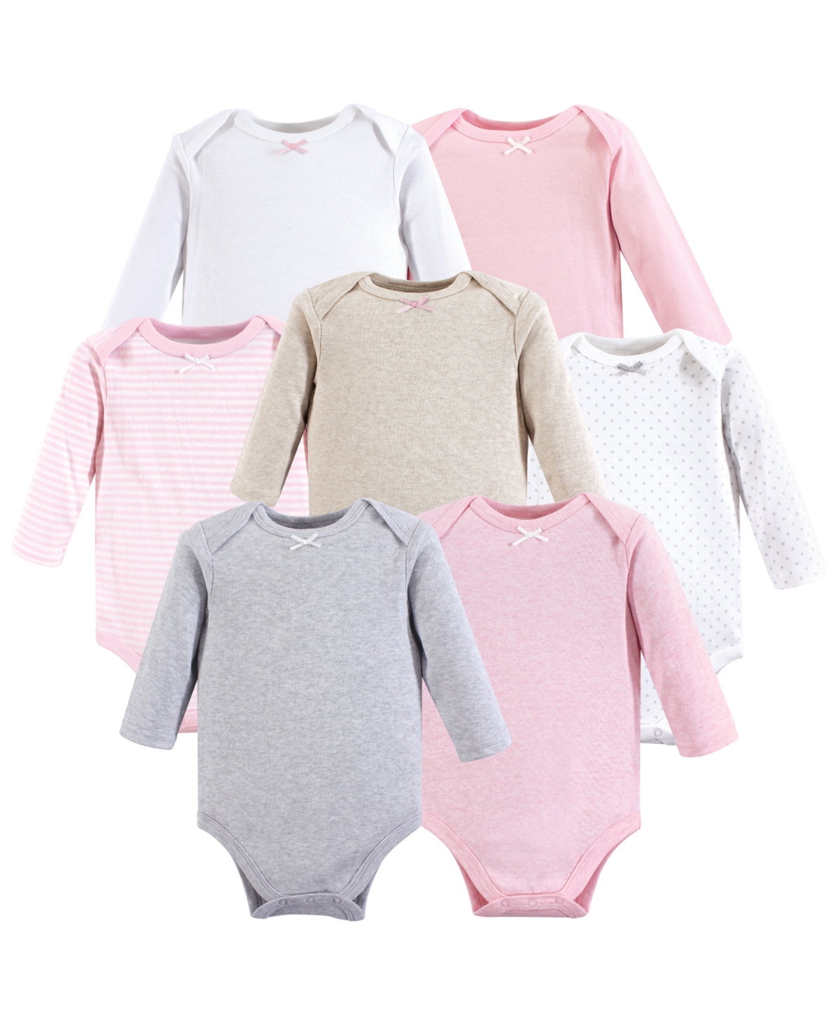 Hudson Baby Baby Girls Hudson Cotton Long-Sleeve Bodysuits 7-Pack - Girl basic
