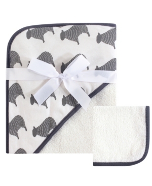 Hudson Baby Unisex Baby Hooded Towel and Washcloth 2-Piece Set One Size