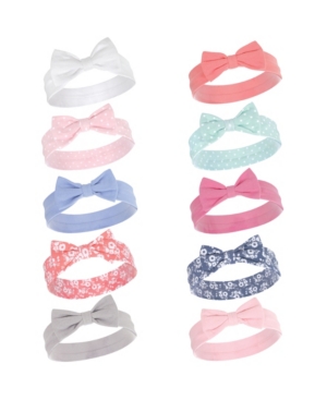Hudson Baby Girl Cotton Headbands 10 Pack One Size