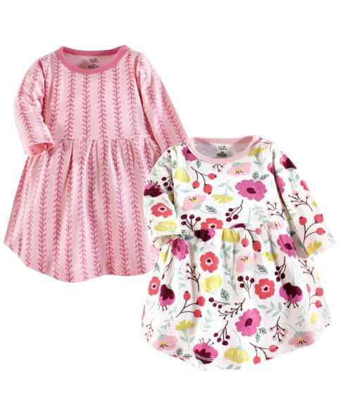 Платья Touched by Nature 2Pk Long Sleeve Natural Dresses для девочек-малышей, цвет: Botanical