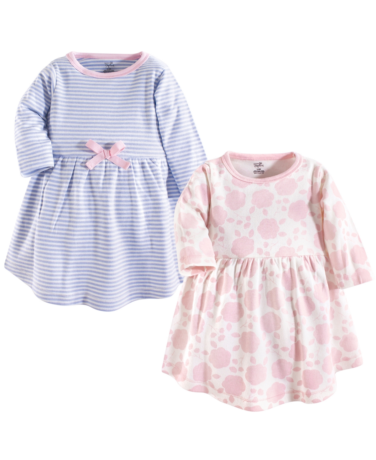 Touched by Nature Baby Girls Organic Long-Sleeve Dress Pair - Floral shadow