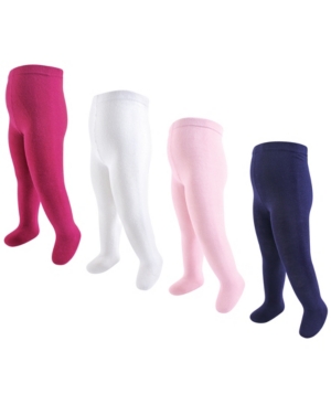 Touched by Nature Baby Girls Organic Cotton Tights 4-Pack