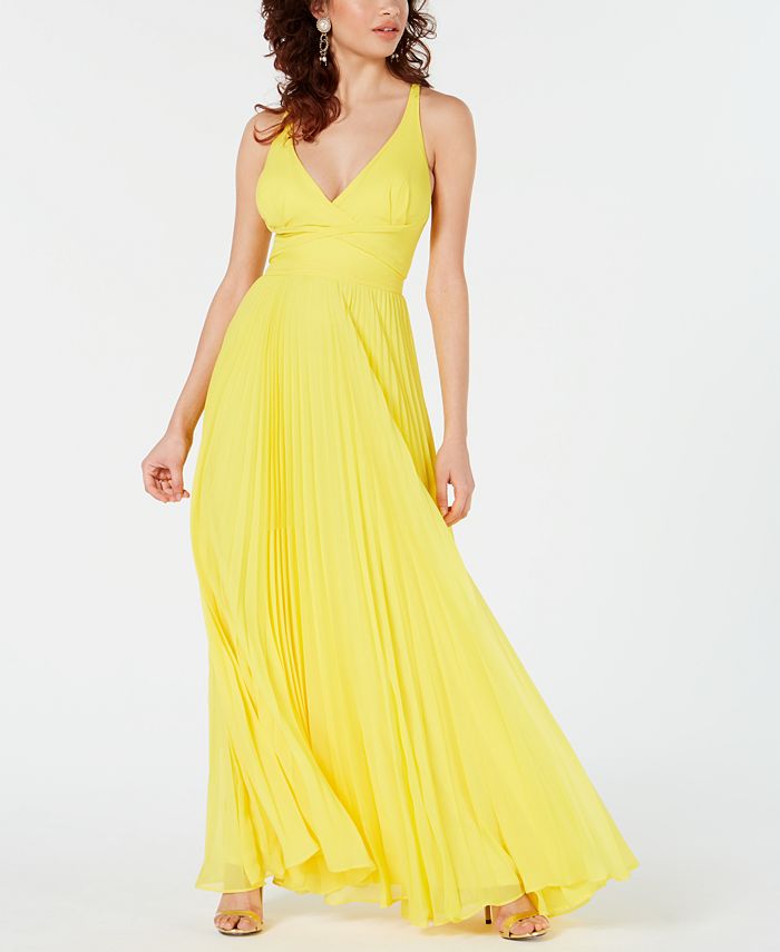 Laundry by Shelli Segal Pleated Maxi Gown - Macy's