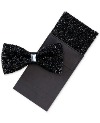 Tallia - Men's Bling Bowtie & Pocket Square