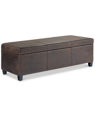 Avalon Contemporary Rectangle Storage Ottoman Bench 