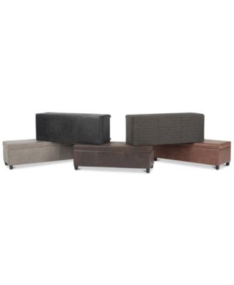 Avalon Contemporary Rectangle Storage Ottoman Bench 