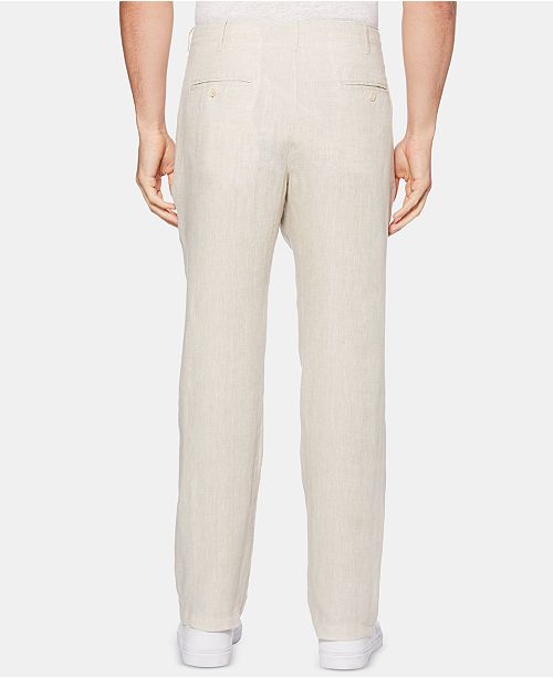 Perry Ellis Men's Regular-Fit Linen Drawstring Pants & Reviews - Pants ...
