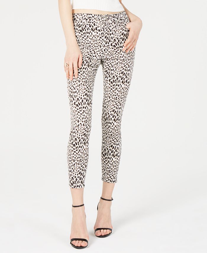 Tinseltown Juniors' Leopard-Print Skinny Jeans & Reviews - Jeans ...