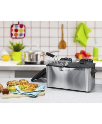 Elite Gourmet Elite Platinum Stainless Steel Dual Deep Fryer