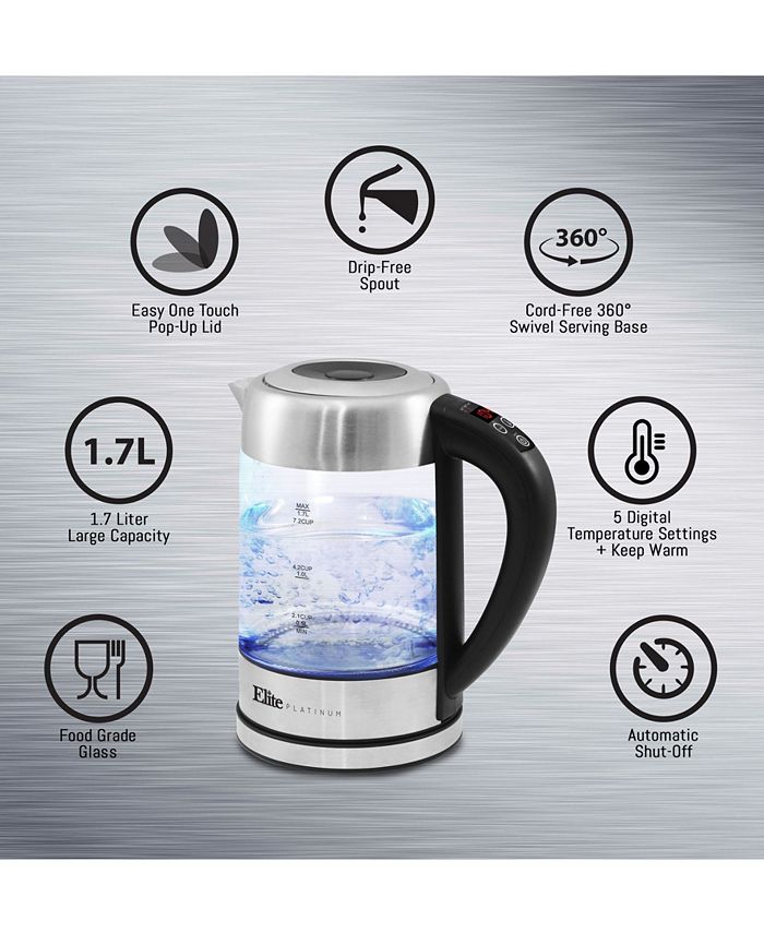 Elite Gourmet Elite Platinum 1.7L 7.2 Cup Electric Programmable