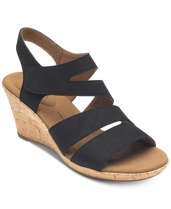 Rockport Women's Briah Asymmetrical Wedge Sandals - Macy's
