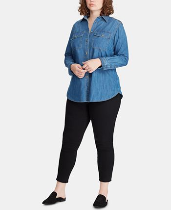 Lauren Ralph Lauren Plus Size Denim Shirt - Macy's