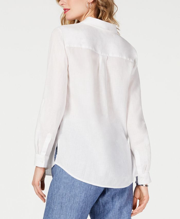Charter Club Linen Shirt, Created for Macy's & Reviews Tops Women