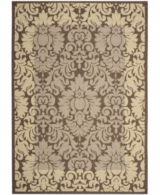 Courtyard Chocolate and Natural 5'3" x 7'7" Outdoor Area Rug