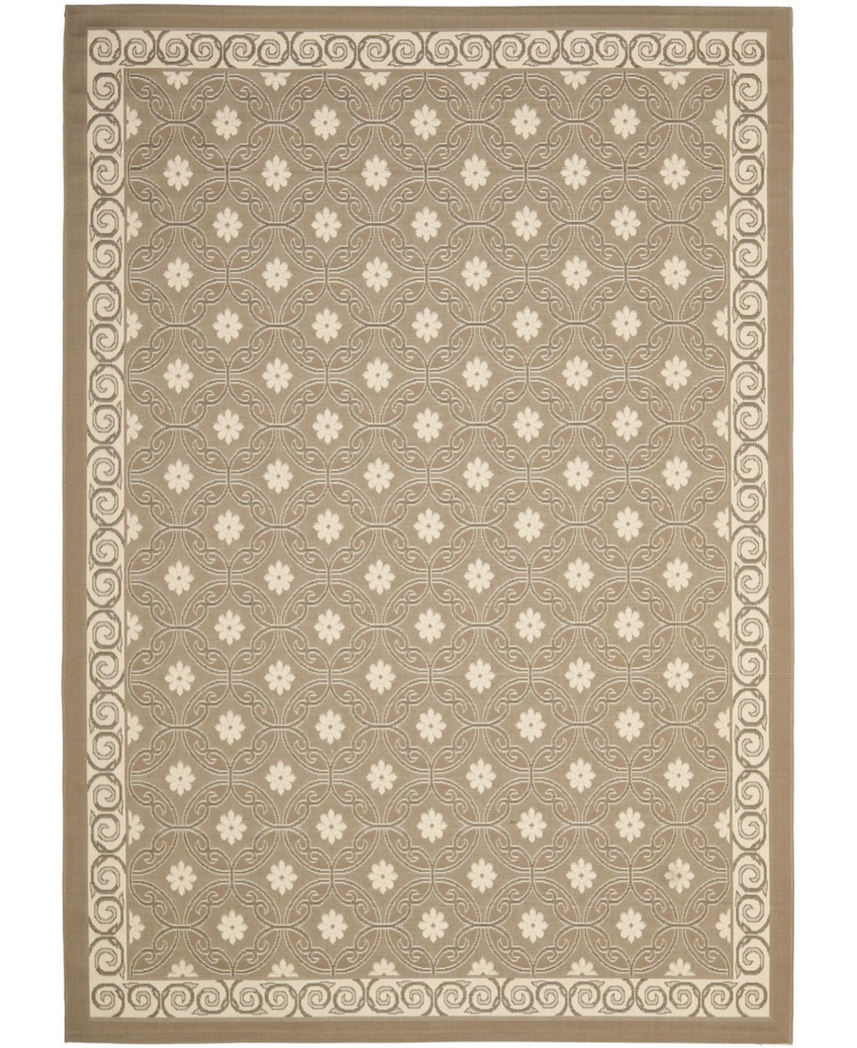 Safavieh Courtyard Dark Beige and Beige 8' x 11' Outdoor Area Rug - Beige