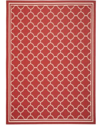 Courtyard CY6918 Red and Bone 8' x 11' Outdoor Area Rug