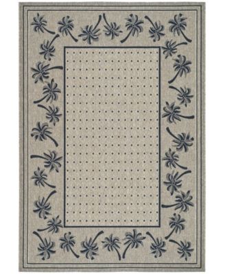 Courtyard CY5148 Coffee and Black 5'3" x 7'7" Outdoor Area Rug