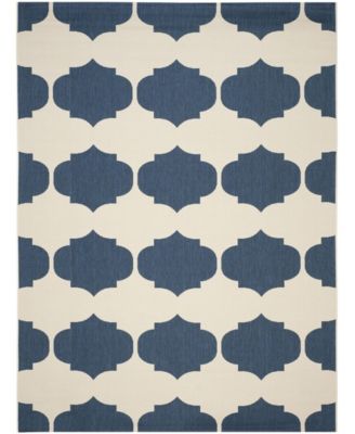 Courtyard CY6162 Beige and Navy 8' x 11' Outdoor Area Rug