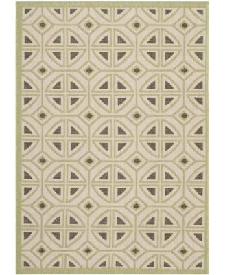 Courtyard CY7017 Beige and Sweet Pea 5'3" x 7'7" Sisal Weave Outdoor Area Rug