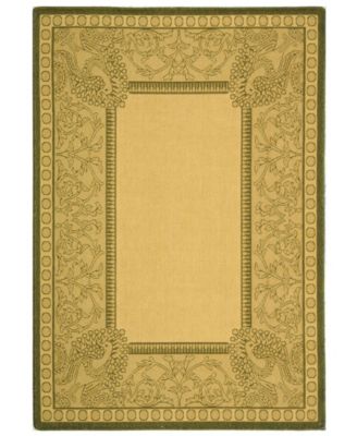Courtyard CY2965 Natural and Olive 8' x 11' Sisal Weave Outdoor Area Rug