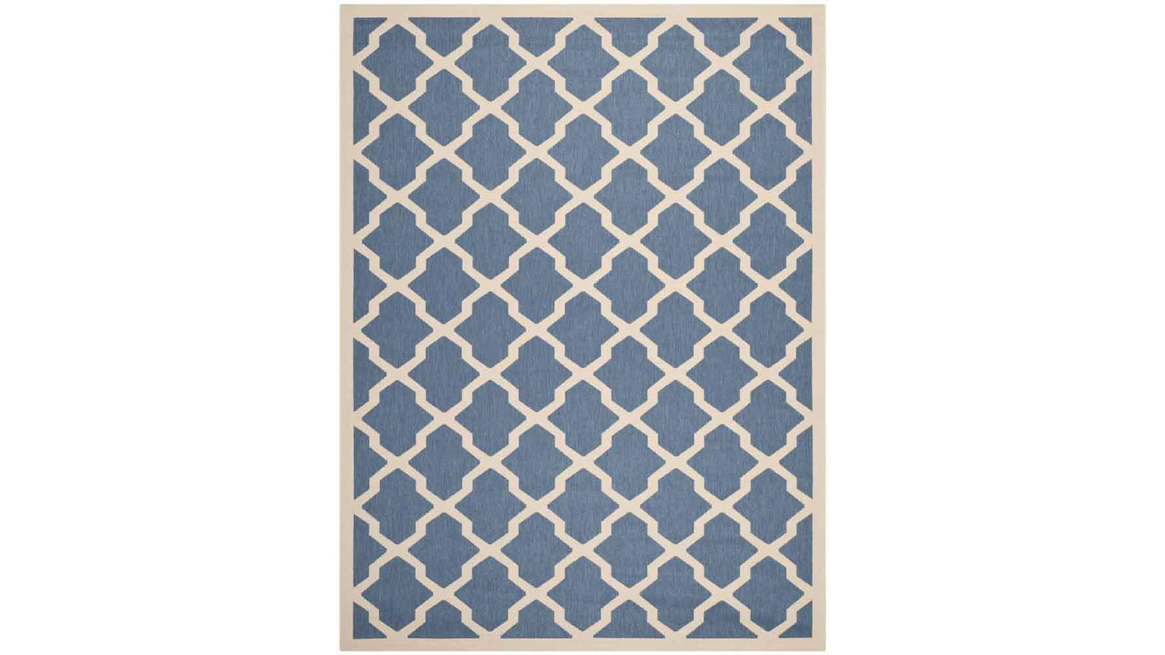 Safavieh Courtyard CY6903 Blue and Beige 8' x 11' Sisal Weave Outdoor Area Rug