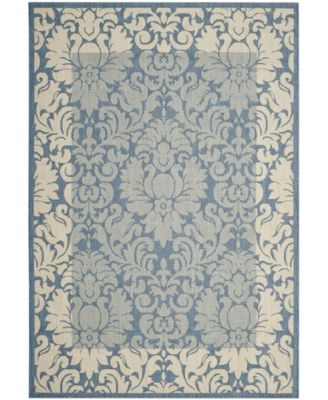 Courtyard CY2727 Blue and Natural 8' x 11' Outdoor Area Rug