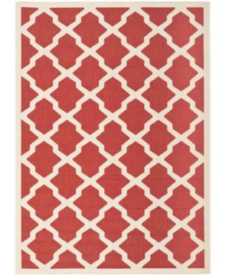 Courtyard CY6903 Red and Bone 5'3" x 7'7" Sisal Weave Outdoor Area Rug