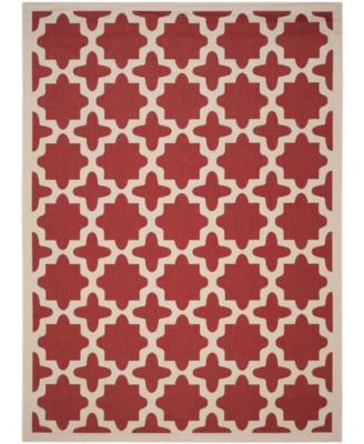 Courtyard CY6913 Red and Bone 8' x 11' Sisal Weave Outdoor Area Rug